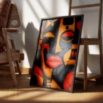 poster motif tribal africain abstrait encadre.webp