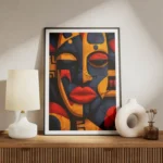 poster motif tribal africain abstrait meuble.webp