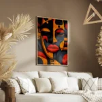 poster motif tribal africain abstrait salon.webp