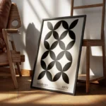 poster motifs bauhaus noir et blanc encadre.webp