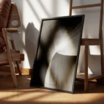 poster mur en courbes noir et blanc encadre.webp