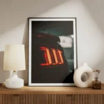poster mustang noire feu rouge meuble.webp