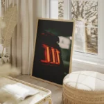 poster mustang noire feu rouge salon beige.webp