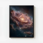 poster nebuleuse rose astrale avec cadre.webp