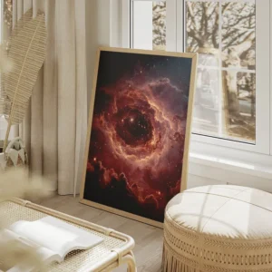 poster nebuleuse rosette design crane salon beige.webp