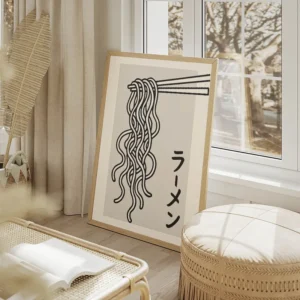 poster nouilles ramen salon beige.webp