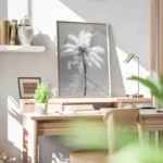 poster palmier noir et blanc bureau.webp
