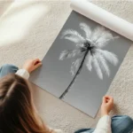 poster palmier noir et blanc en rouleau.webp