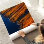 poster paysage cotier orange au sol.webp