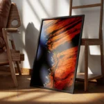 poster paysage cotier orange encadre.webp