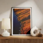poster paysage cotier orange meuble.webp