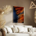 poster paysage cotier orange salon.webp