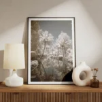 poster paysage de riviere et palmiers meuble.webp