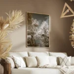 poster paysage de riviere et palmiers salon.webp