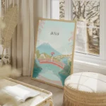 poster paysage japonais salon beige.webp