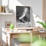 poster paysage minimaliste noir et blanc bureau.webp