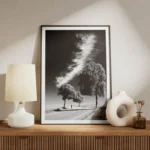 poster paysage minimaliste noir et blanc meuble.webp
