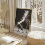 poster paysage minimaliste noir et blanc salon beige.webp
