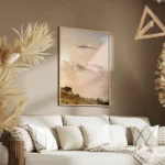 poster paysage montagne nuageux salon.webp