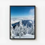poster paysage montagneux enneige avec cadre.webp
