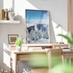 poster paysage montagneux enneige bureau.webp
