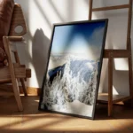poster paysage montagneux enneige encadre.webp