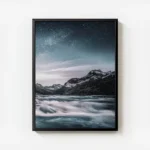 poster paysage montagneux etoile avec cadre.webp
