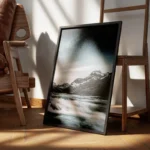 poster paysage montagneux etoile encadre.webp