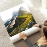 poster paysage montagneux fleuri au sol.webp