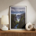 poster paysage riviere entre montagnes meuble.webp