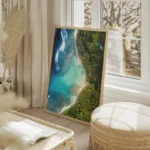 poster paysage tropical aerien salon beige.webp