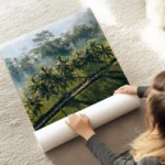 poster paysage tropical avec palmiers au sol.webp