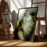 poster paysage tropical avec palmiers encadre.webp