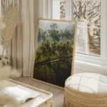poster paysage tropical avec palmiers salon beige.webp