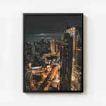 poster paysage urbain bangkok nocturne avec cadre.webp
