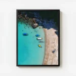poster paysages marins avec bateaux avec cadre.webp