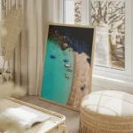 poster paysages marins avec bateaux salon beige.webp