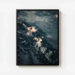 poster paysages montagneux enneiges avec cadre.webp