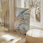 poster peinture abstraite aquarelle salon beige.webp