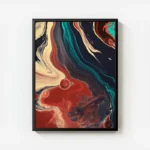 poster peinture abstraite couleurs vives avec cadre.webp