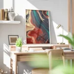 poster peinture abstraite couleurs vives bureau.webp