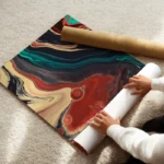 poster peinture abstraite couleurs vives enroule.webp