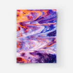 poster peinture abstraite orange et bleu.webp