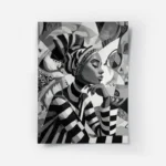 poster peinture africaine noir et blanc.webp