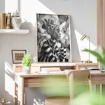 poster peinture africaine noir et blanc bureau.webp