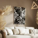 poster peinture africaine noir et blanc salon.webp