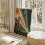 poster phare vintage salon beige.webp