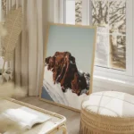 poster pic de montagne enneige salon beige.webp