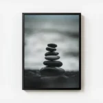 poster piles de pierres decoratives avec cadre.webp
