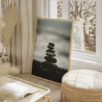 poster piles de pierres decoratives salon beige.webp